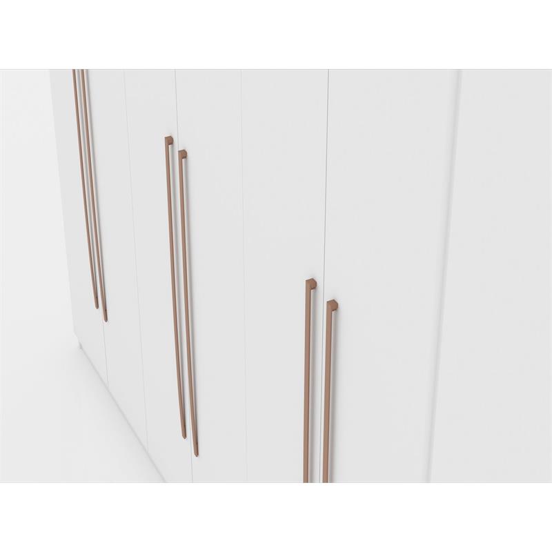 Manhattan Comfort Gramercy 3-Sectional Wood Wardrobe Armoire Closet in White