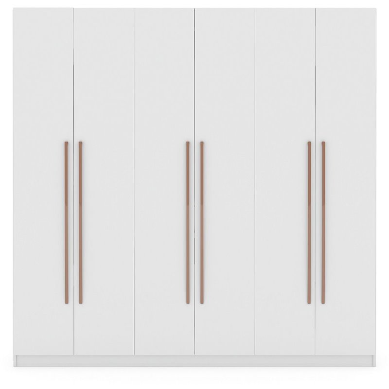 Manhattan Comfort Gramercy 3-Sectional Wood Wardrobe Armoire Closet in White
