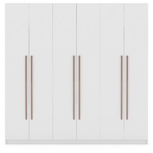 Manhattan Comfort Gramercy 3-Sectional Wood Wardrobe Armoire Closet in White