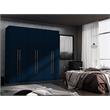 Manhattan Comfort Gramercy 3-Sectional Wood Wardrobe Armoire Closet in Blue