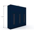 Manhattan Comfort Gramercy 3-Sectional Wood Wardrobe Armoire Closet in Blue