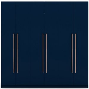 Manhattan Comfort Gramercy 3-Sectional Wood Wardrobe Armoire Closet in Blue