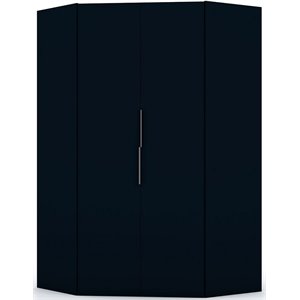 Manhattan Comfort Mulberry Wood Corner Wardrobe Closet in Blue