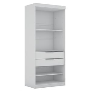 Manhattan Comfort Mulberry Wood Open Sectional Closet in White