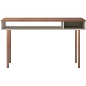 Windsor Wood 47&quot Modern Accent Console Table in Off White & Nature