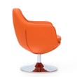 Manhattan Comfort Caisson Faux Leather Swivel Accent Chair in Orange