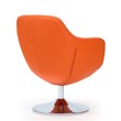 Manhattan Comfort Caisson Faux Leather Swivel Accent Chair in Orange