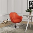 Manhattan Comfort Caisson Faux Leather Swivel Accent Chair in Orange