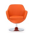 Manhattan Comfort Caisson Faux Leather Swivel Accent Chair in Orange