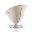 Manhattan Comfort Tulip Velvet Swivel Accent Chair in White/Chrome