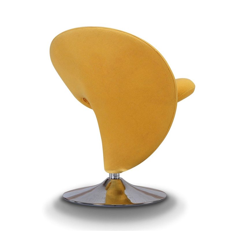 Manhattan Comfort Curl Contemporary Fabric Swivel Accent Chair in Yellow