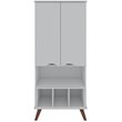 Manhattan Comfort Hampton 6-Shelf Wood Display Cabinet in White