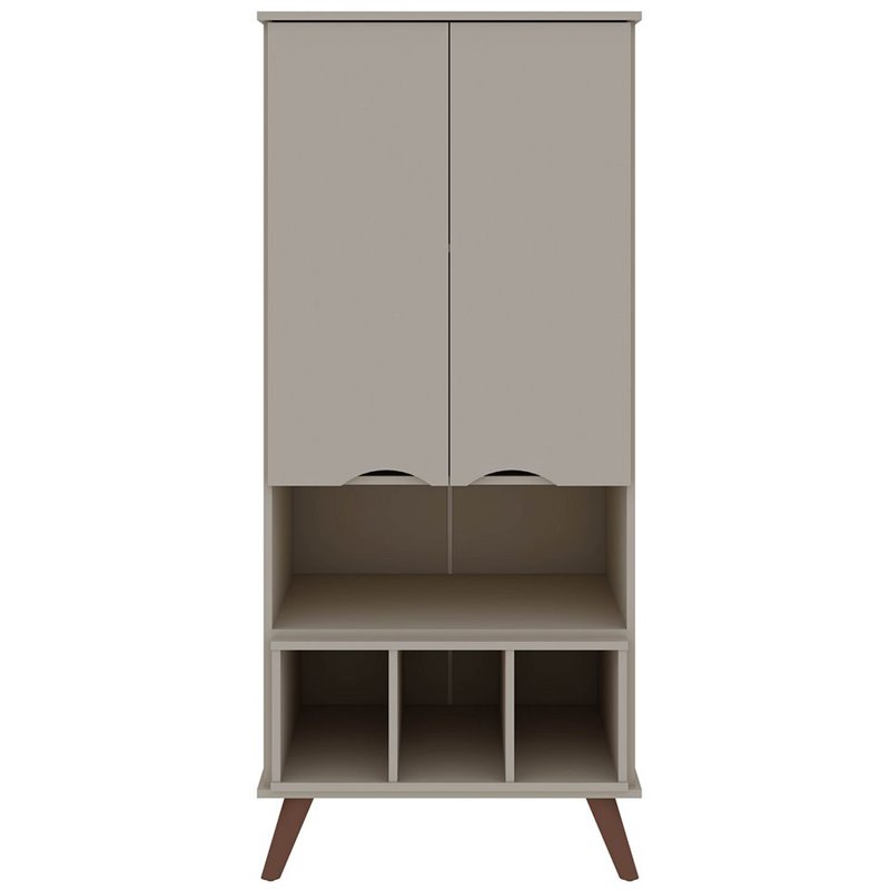 Manhattan Comfort Hampton 6-Shelf Wood Display Cabinet in Off White