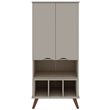 Manhattan Comfort Hampton 6-Shelf Wood Display Cabinet in Off White