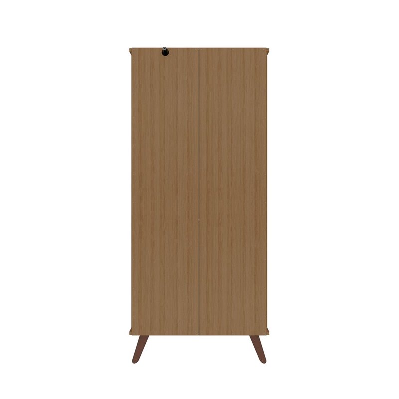 Manhattan Comfort Hampton 6-Shelf Wood Display Cabinet in Maple/Off White