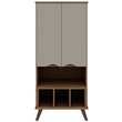 Manhattan Comfort Hampton 6-Shelf Wood Display Cabinet in Maple/Off White