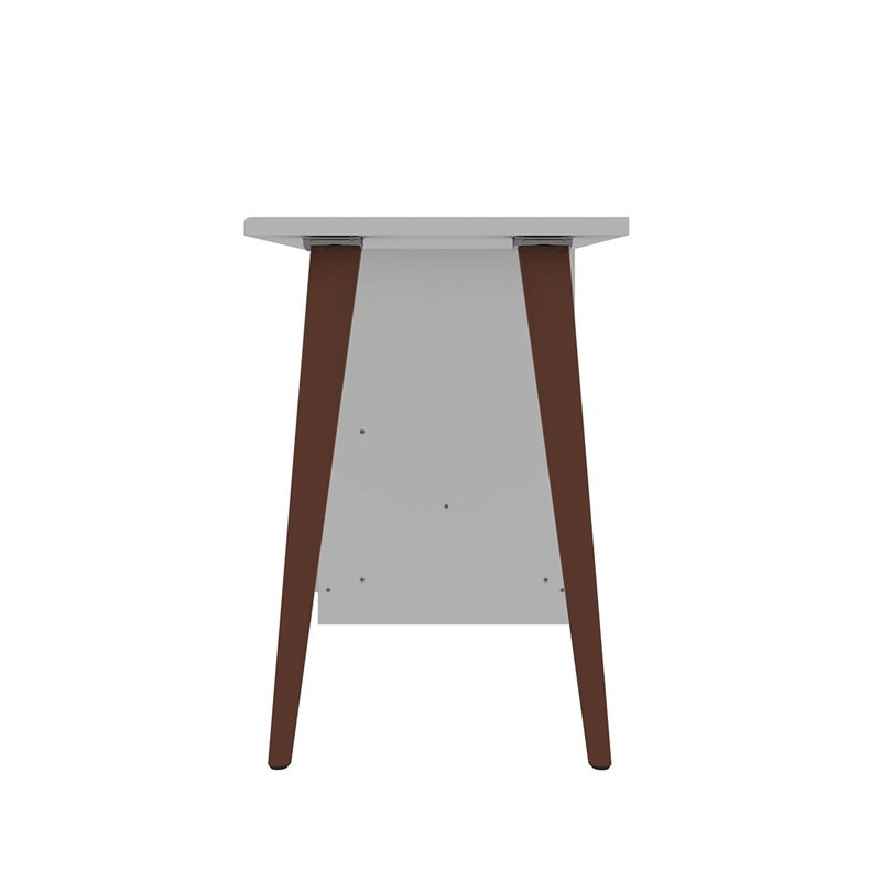 Manhattan Comfort Hampton Wood Home Office Desk with 3 Cubby Spaces in White