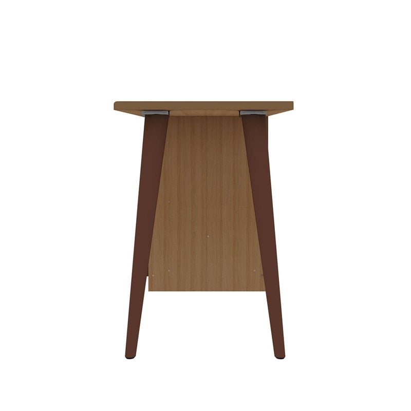 Manhattan Comfort Hampton Wood Home Office Desk with 3 Cubby Spaces in Maple