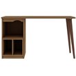Manhattan Comfort Hampton Wood Home Office Desk with 3 Cubby Spaces in Maple