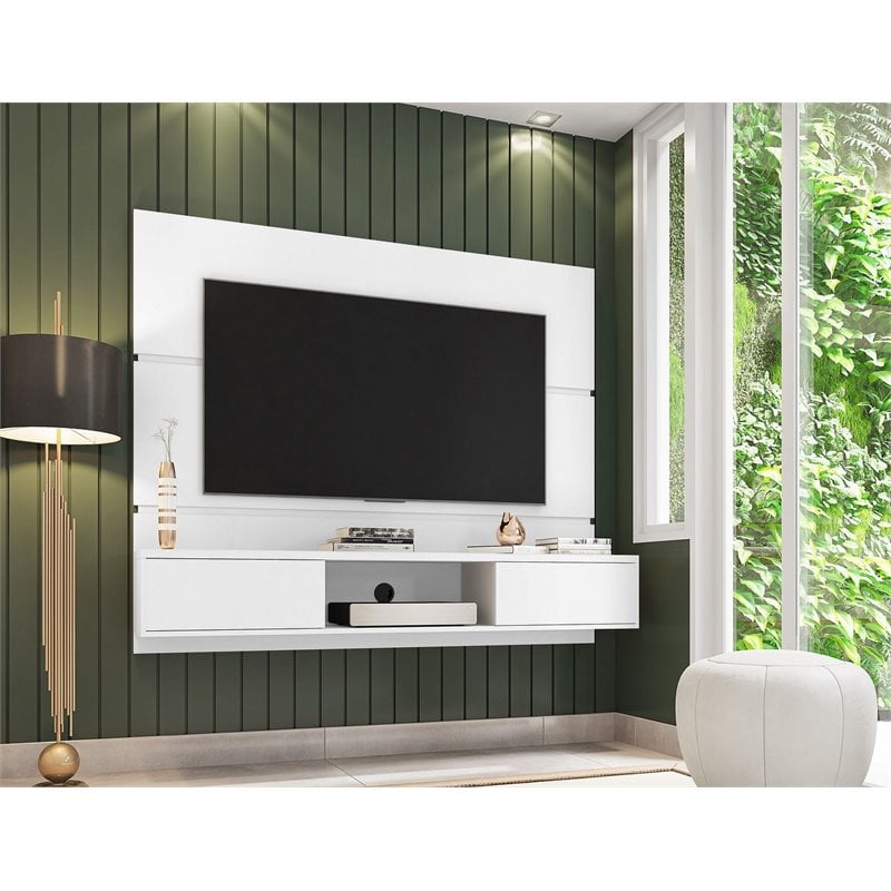 Manhattan Comfort Vernon Floating Wood Entertainment Center in White