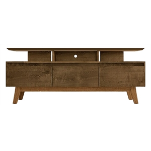 Manhattan Comfort Yonkers Wood TV Stand for TVs up to 65&quot in Brown