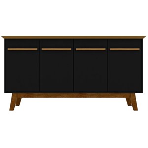 Manhattan Comfort Yonkers 63&quotW Solid Wood Sideboard in Black