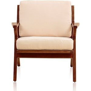 Manhattan Comfort Martelle Fabric Accent Chair in Cream/Amber