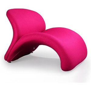 Manhattan Comfort Rosebud Wool Blend Fabric Accent Chair in Fuchsia Pink