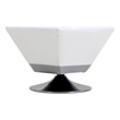 Manhattan Comfort Diamond Faux Leather Swivel Ottoman in White