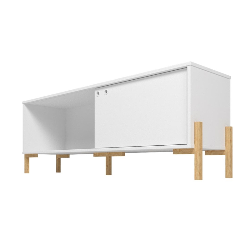 Manhattan Comfort Bowery 2 Shelves Wood TV Stand for TVs up to 50