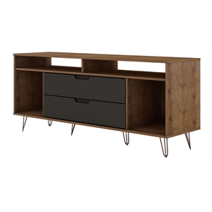 Manhattan Comfort Rockefeller Wood TV Stand for TVs up to 60&quot in Natural/Gray