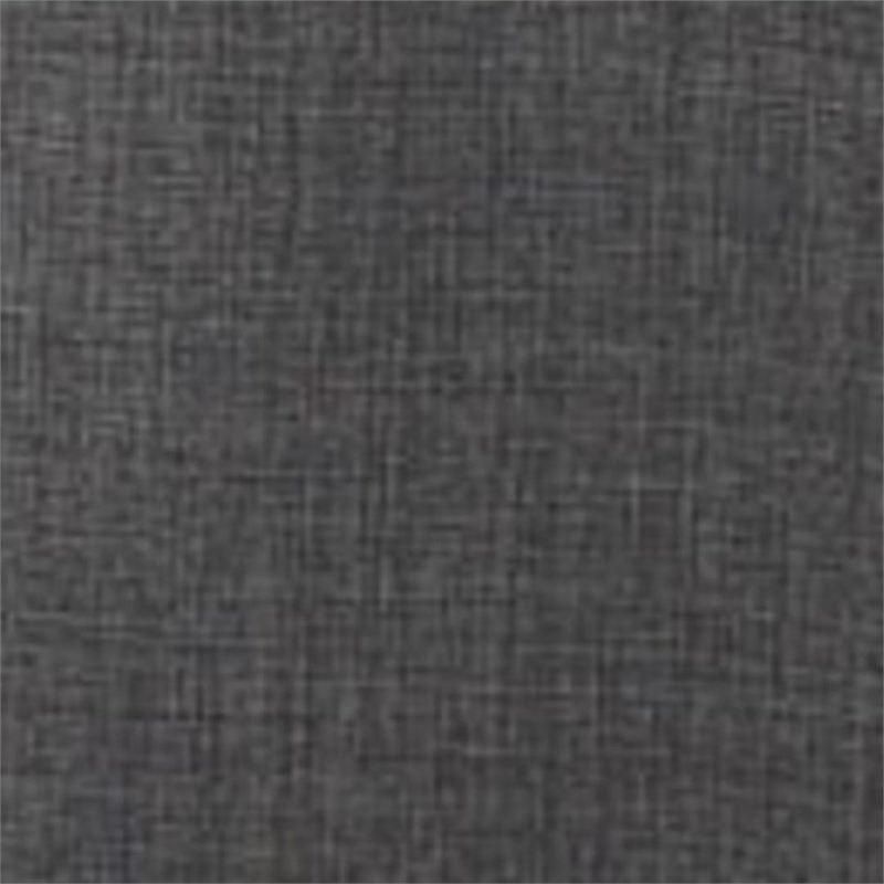 Manhattan Comfort Geta Linen Fabric/Wood Ottoman in Charcoal/Antique Walnut