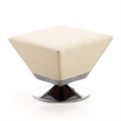 Manhattan Comfort Diamond Faux Leather Swivel Ottoman in Tan