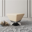 Manhattan Comfort Diamond Faux Leather Swivel Ottoman in Tan