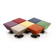Manhattan Comfort Diamond Faux Leather Swivel Ottoman in Tan