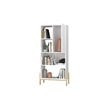 Manhattan Comfort Bowery 5-Shelf Solid Wood Bookcase in White