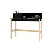 Manhattan Comfort Bowery Mid-Century Solid Wood Desk in Black/Oak