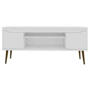 Manhattan Comfort Bradley 4 Shelves Wood TV Stand for TVs up to 60&quot in White