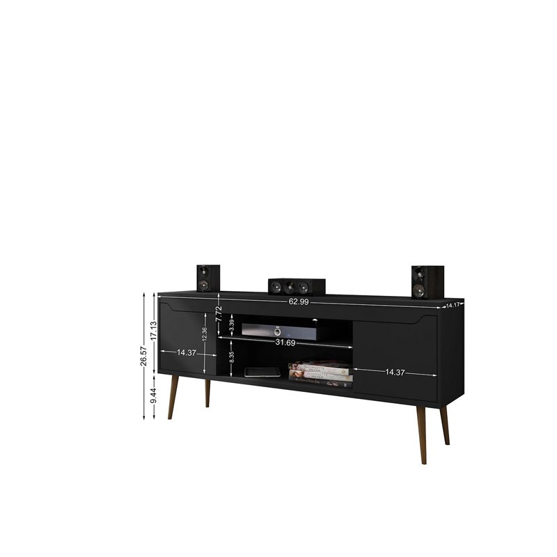 Manhattan Comfort Bradley 4 Shelves Wood TV Stand for TVs up to 60