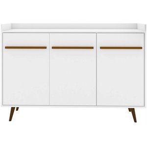 Manhattan Comfort Bradley 4 Shelves Wood Buffet Stand in White