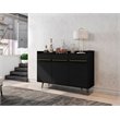 Manhattan Comfort Bradley 4 Shelves Wood Buffet Stand in Black