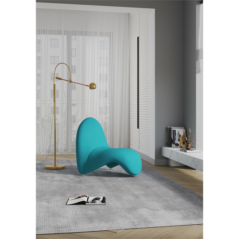 Manhattan Comfort MoMa Fabric Accent Chair in Teal Blue (Set of 2)