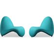 Manhattan Comfort MoMa Fabric Accent Chair in Teal Blue (Set of 2)