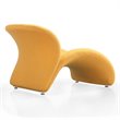 Manhattan Comfort Rosebud Fabric Accent Chair in Yellow (Set of 2)