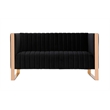 Manhattan Comfort Trillium 3-Piece Velvet Sofa Set in Black/Rose Gold