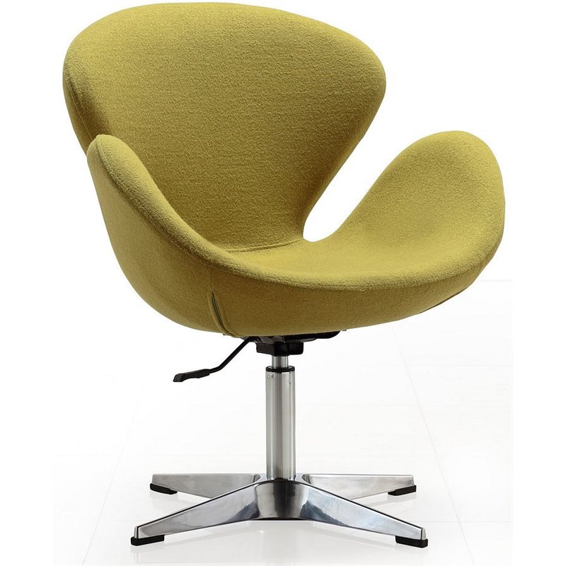 Manhattan Comfort Raspberry Fabric Height Adjustable Chair in Green