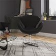 Manhattan Comfort Raspberry Faux Leather Height Adjustable Chair in Black
