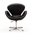 Manhattan Comfort Raspberry Faux Leather Height Adjustable Chair in Black
