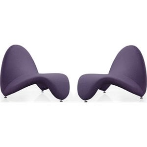 Manhattan Comfort MoMa Fabric Accent Chair in Purple (Set of 2)