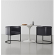 Manhattan Comfort Cosmopolitan Faux Leather Dining Chair in Gray/Black(Set of 2)